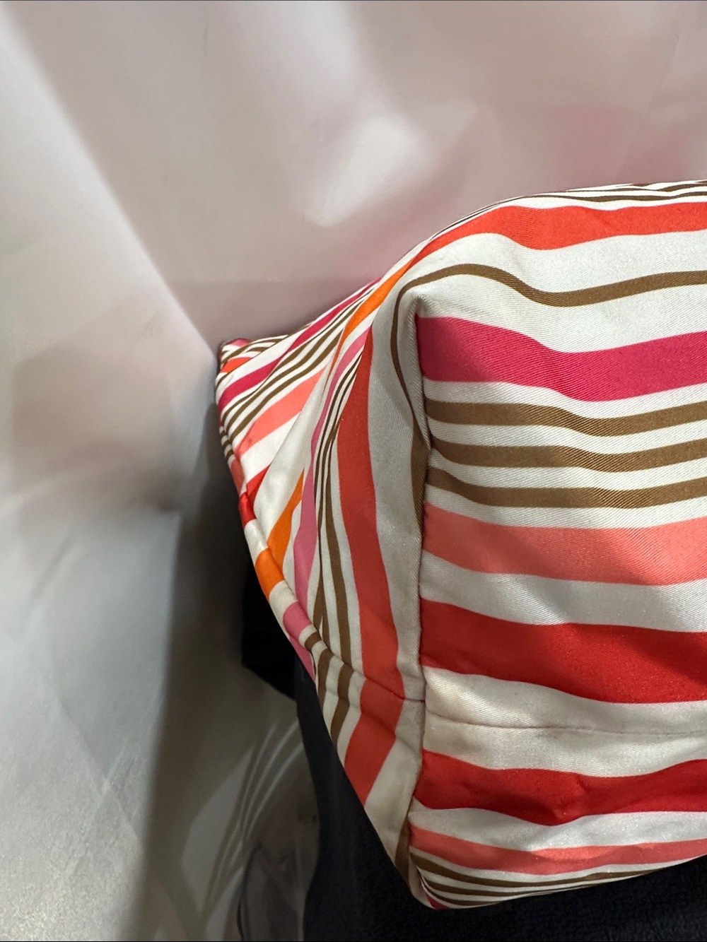 Coach Striped Pink Multi-Color Tote Bag with Pink Handles - Picture 6 of 8